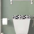 thumbnail image 2 of Renewold Cow Print Toilet Tank Lid Cover for Bathroom, Stretchable Dust Resistant Covers for Toilet Tank Lid, Fits Most Standard Toilets Tanks, Black and White, 2 of 6