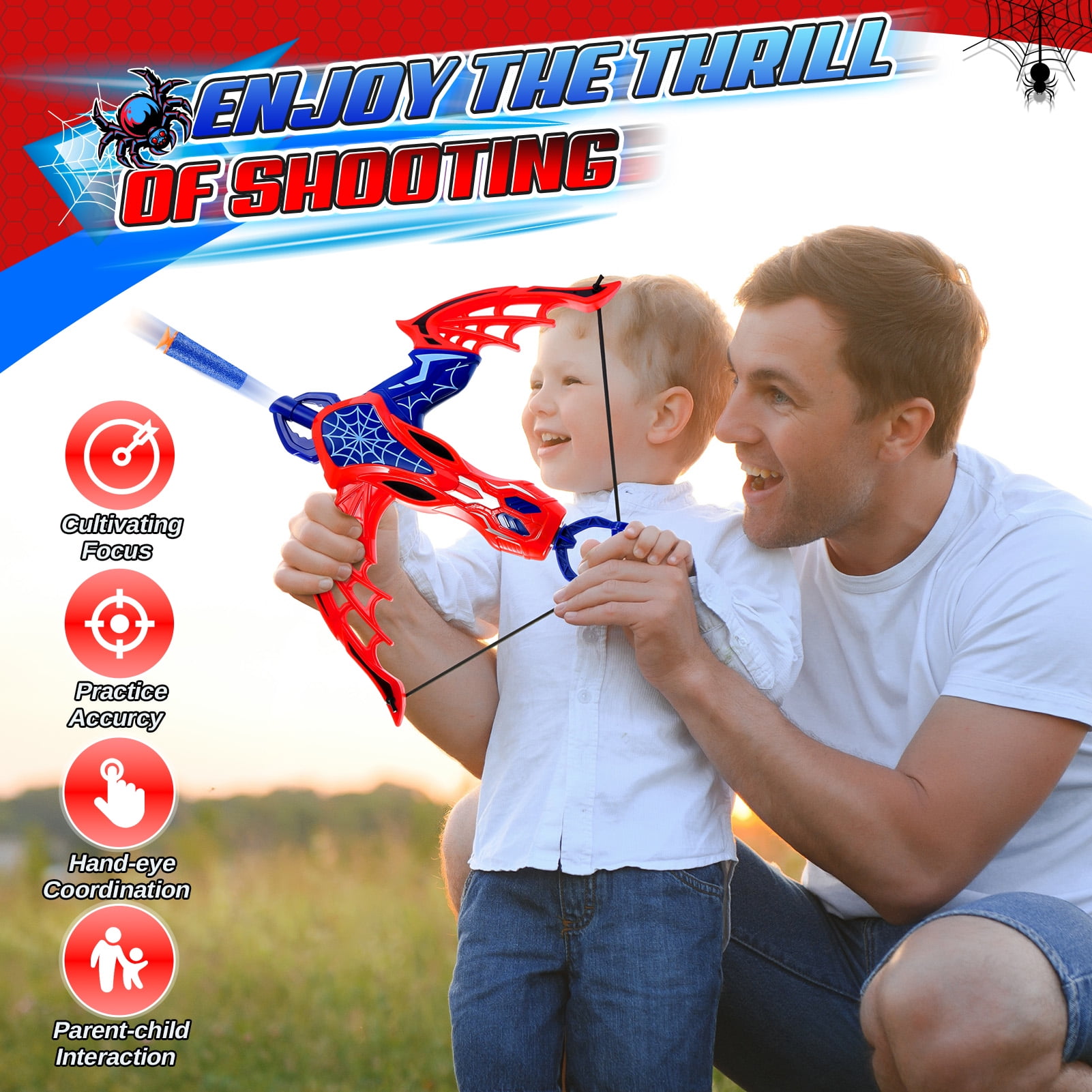 Bow and Arrow Set for Kids, Outdoor Toys Archery Set for 3-12 Year Old Kids Boys Girls, Gifts for Boys Ages 3 4 5 6 7 8 Year Old