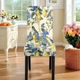 thumbnail image 3 of TSOVTHRID Lemon Floral Bird Print 7-Piece Tablecloth and Chair Covers Set, Stretchable Washable Spandex Table Cloth with Dinning Chair Cover for Home, Hotel, Banquet, Wedding, Party Decor, 3 of 6