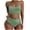 Army Green, variant on ZZwxWA Women 2 Piece Bikini Set High Waisted Color Block Swimsuit 2025 Summer Beach Scrunch Ribbed Bathing Suit