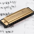 thumbnail image 6 of of C Diatonic Harmonica Mouthorgan with ABS Reeds Mirror Surface Design 10 Holes Blues Harmonica Perfect for Beginners Professional Students Kid Gold, 6 of 7