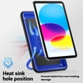 thumbnail image 3 of Shockproof Case for Apple iPad 11th 10th Generation 2025 2022, Rugged Hybrid Protective Cover with Pencil Holder & Shoulder Strap Kids Friendly Rotating Stand Case for iPad 11th 10th Gen, Darkblue, 3 of 8