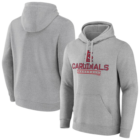 Men's Gray St. Louis Cardinals Evanston Stencil Pullover Hoodie