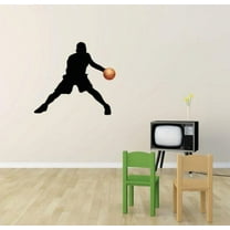 Custom Wall Decal Vinyl Sticker : Basketball Player Champion Sport Boy Girl Teen Bedroom Bathroom Living Room Mural : 10 X15" -