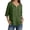 Green, variant on Mid Sleeve Tops For Women Loose Pleated Front Elbow Length V Neck T Shirts Trendy Blouses Pullover Outfits XXL