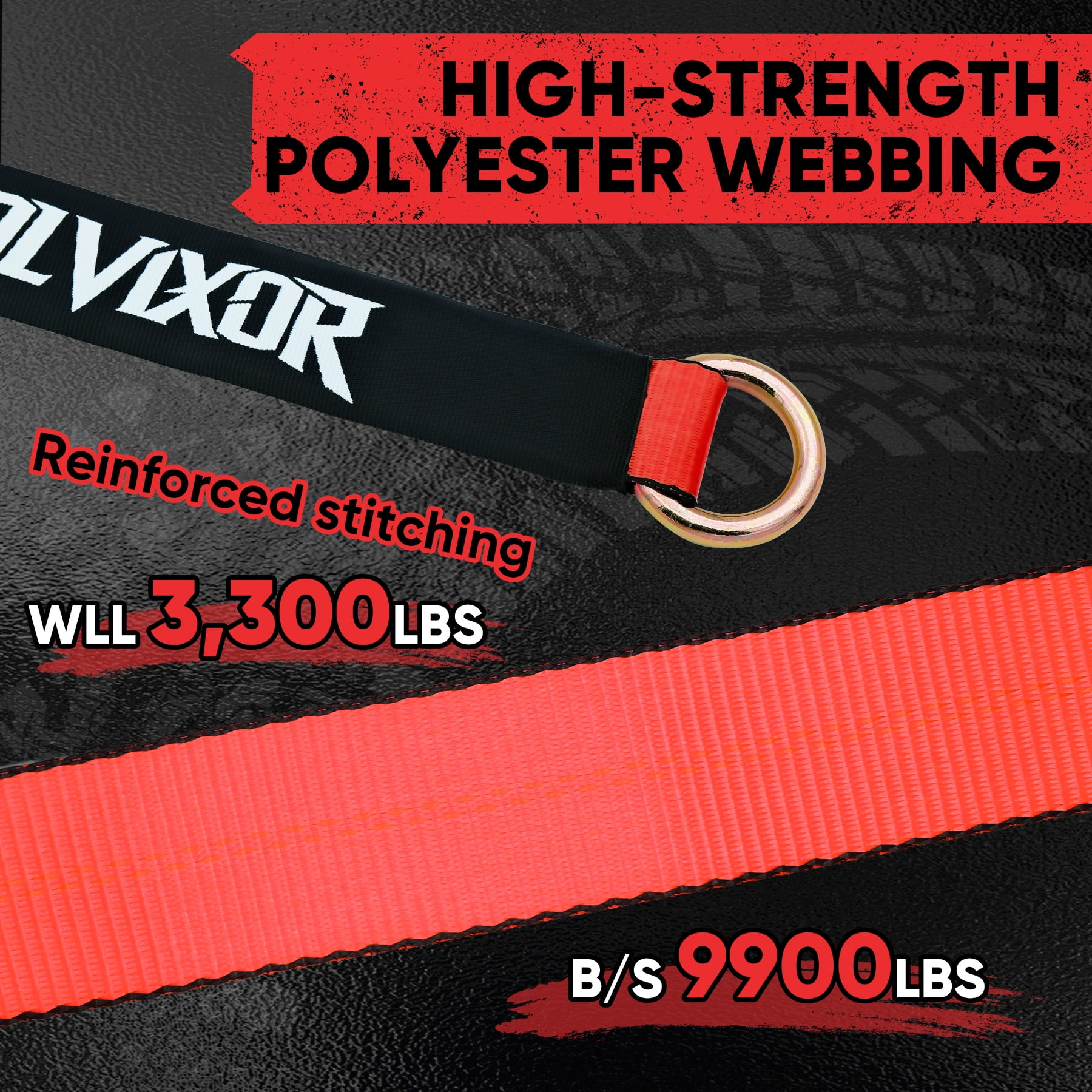 4 Pack Car Tie Down Straps for Trailers 2" x 96" - 9900LBS Break Strength - Tire Ratchet Straps with J Finger Hooks for Hauling UTV, SUV, Truck, Any Cars