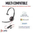 thumbnail image 5 of Auricular con micrófono Poly Blackwire 3210 con cable, cancelación de ruido, USB, 5 of 5