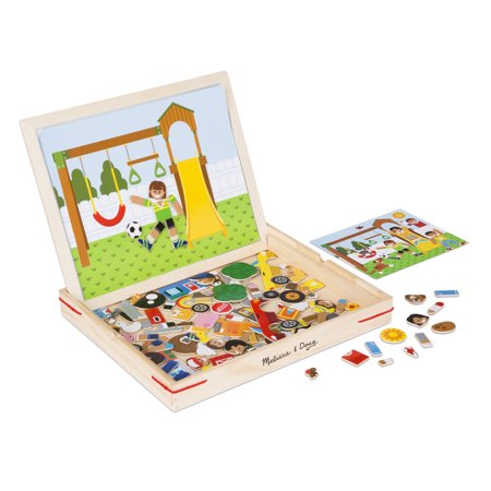 Melissa & Doug Wooden Magnetic Matching Picture Game With 119 Magnets and Scene