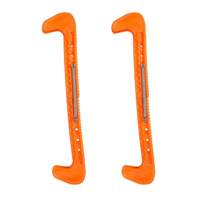 1 par de protectores de cuchillas de patín de Hockey sobre hielo de plástico ajustables (naranja)