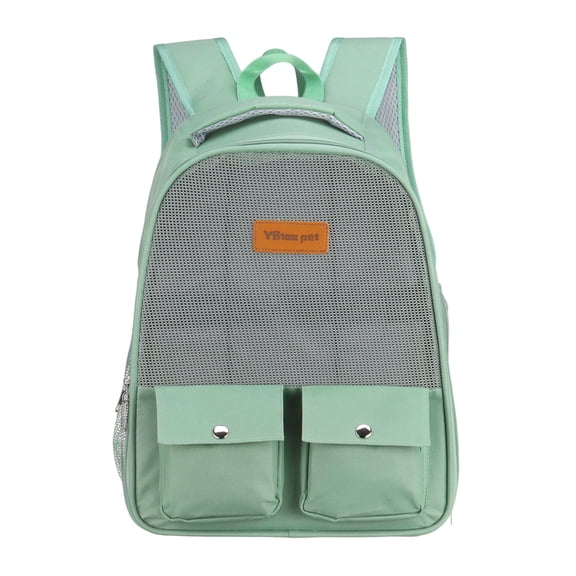 Uxcell Cat Backpack Carrier, Foldable Ventilated Mesh Pet Hiking Travel Backpack for Cats or Small Dogs Puppies, Intended for Hiking / Camping / Traveling (Green, 12"x9"x16")