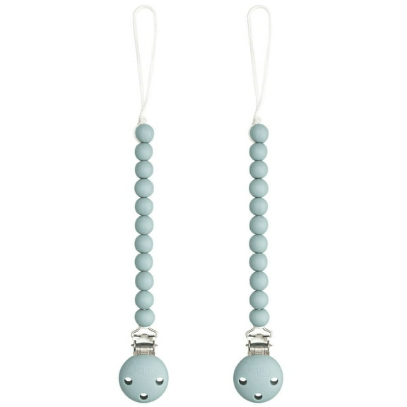 Silicone Pacifier Clips for Boys and Girls, by Comfy Cubs (Earth Green, Pack of 2)