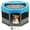 Blue and Grey, variant on Medium Wood Frame Dog Playpen for Medium Dogs,Cat Playpen with Waterproof Bottom,Travel Pet Play Pen with Side Door for Puppies (36" x 36" x 23", Light Beige)