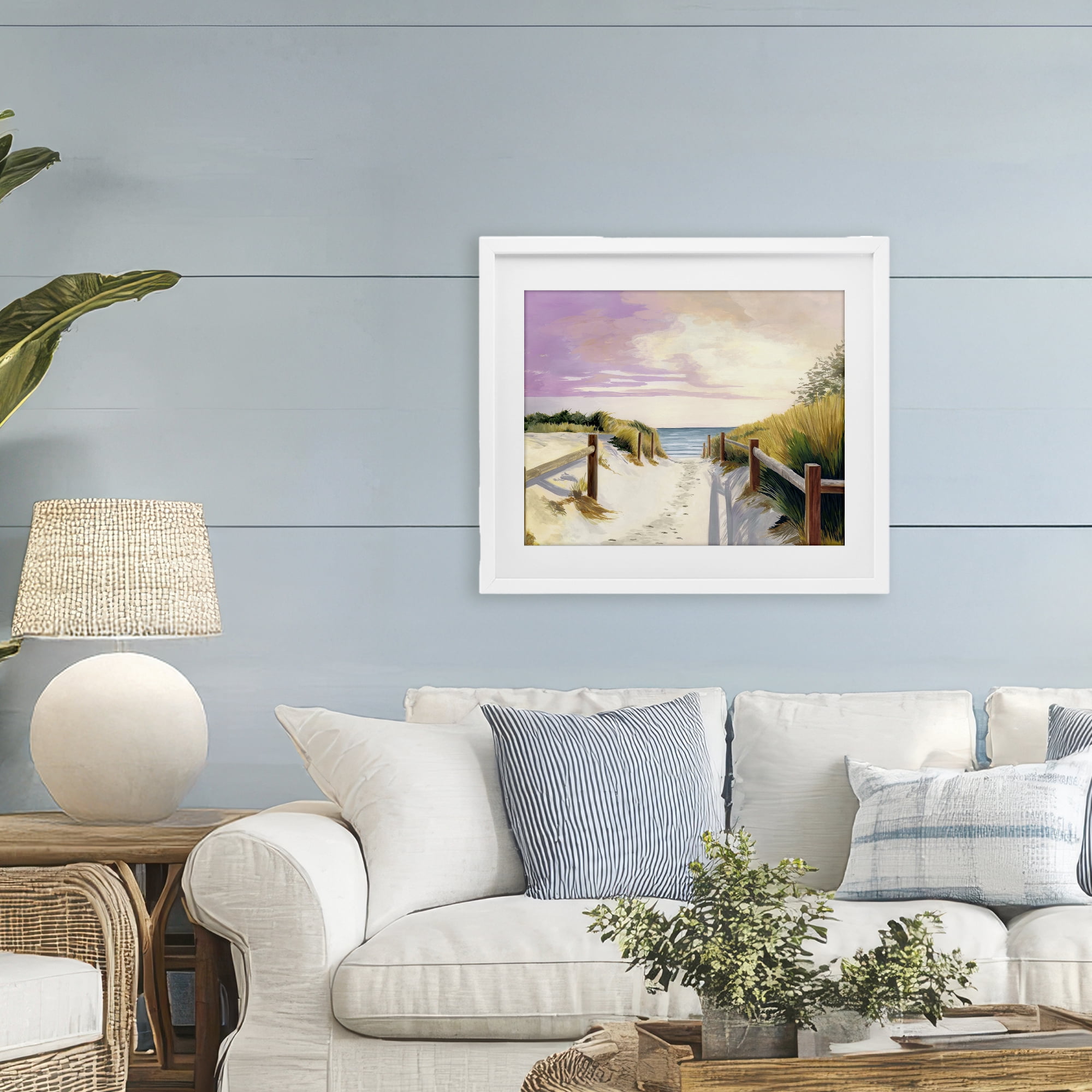 Cottesloe Beach Pathway White Framed Print Under Glass, design by Courtney Haley