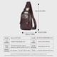 thumbnail image 3 of Bolsa de almacenamiento Bolso bandolera de cuero genuino para hombre, bolso de hombro Retro, bolso de pecho con múltiples bolsillos y puerto de carga USB, 3 of 8