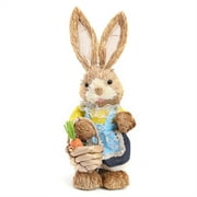 Dicasser Standing Easter Bunny Figures, Cute Straw Easter Simulation Bunny Figurine Ornaments, Handmade Sisal Rabbit Animal Decorations for Easter Day Party Supplies Spring Gifts Souvenir