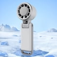 thumbnail image 5 of Foldable Handheld Portable Turbo Fan 4000mAh Battery Rechargeable Fan 5 Gear Wind W/ Ice Cooling & LED Display for Beach Vacation Cooking Office Travel Camping (White), 5 of 12
