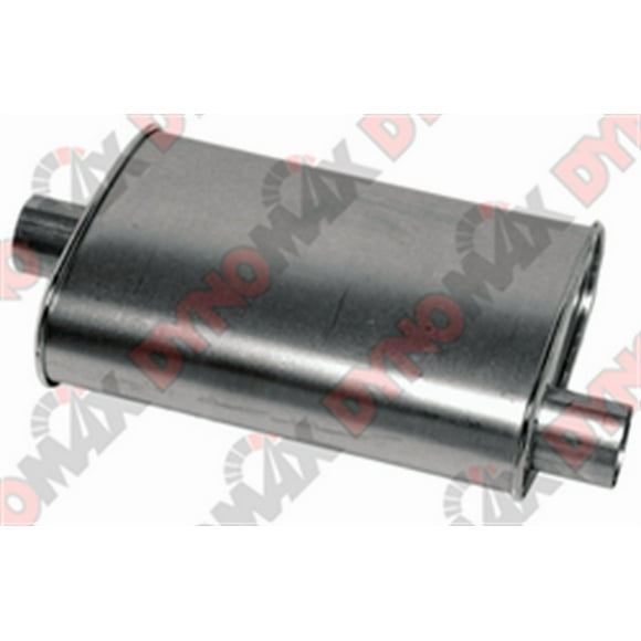 Dynomax Exhaust Muffler 17713 Thrush Turbo; 2-1/4 Inch Offset Inlet; 2-1/4 Inch Offset Outlet; 14 Inch Case Length/18-1/2 Inch Overall Length