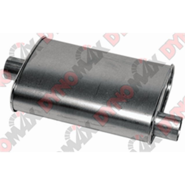 Dynomax Exhaust Muffler 17713 Thrush Turbo; 2-1/4 Inch Offset Inlet; 2-1/4 Inch Offset Outlet; 14 Inch Case Length/18-1/2 Inch Overall Length