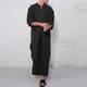 thumbnail image 4 of Bata de manga larga para hombre Muslim Arabia: color liso, corte holgado, mezcla de algodón, tallas S-XXXXXL, 4 of 8