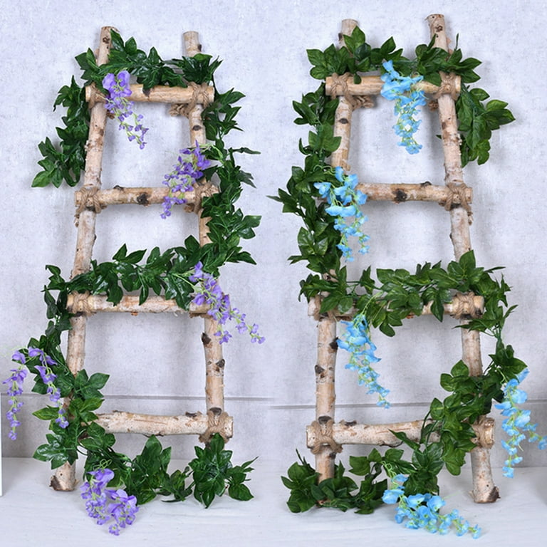 2pcs Artificial Wisteria Flowers Nice-looking Decorative Vivid Fake Vine  Plant Faux Silk Cloth Flowers For Home Jikaix [xh]