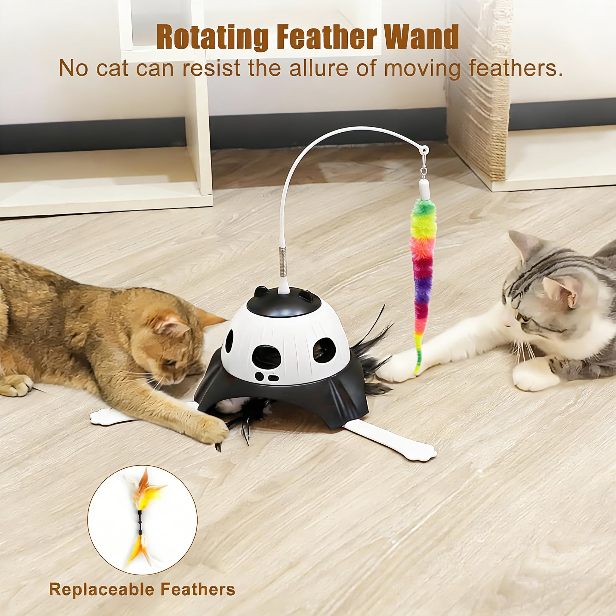 3 In 1 Fully Automatic Cat Toy Interactive Cat Toys for Indoor Cats, Motion Activate Automatic Cat Toys, Hunting Chase Hide and Seek Game, Smart Standby USB Charging