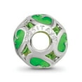 thumbnail image 3 of Reflection Beads Sterling Silver Reflections Green Filigree Enameled Bead, 3 of 7