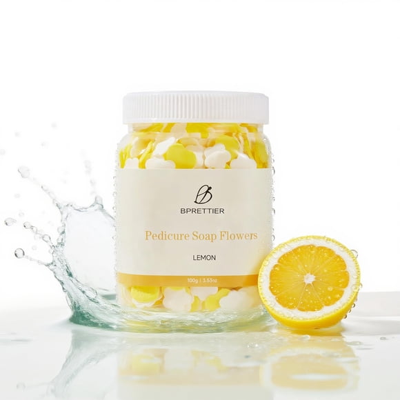 Jabón para remojar los pies BPrettier, jabón de pedicura con flores y limón