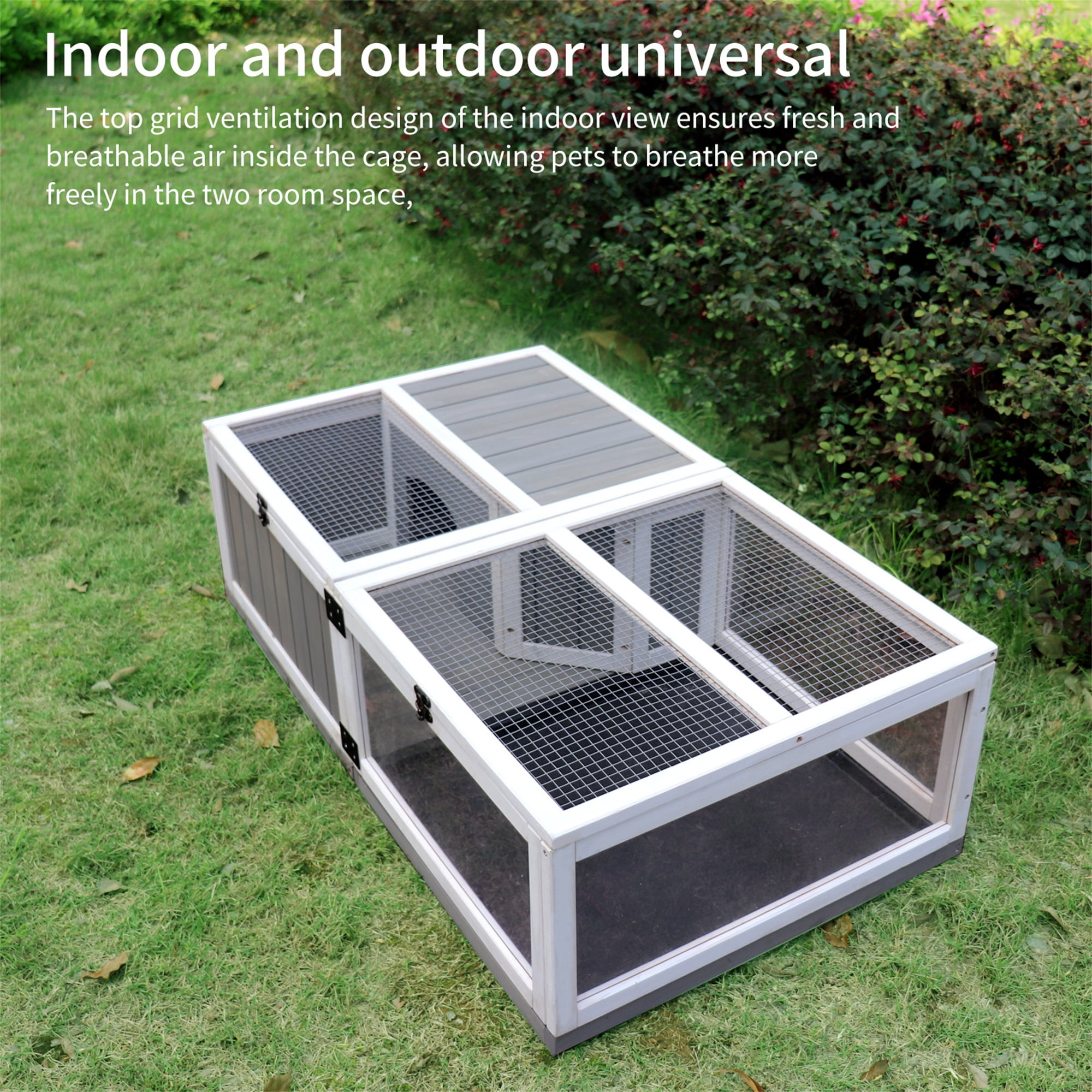 Pefilos 43" Wooden Tortoise House Large Tortoise Habitat Cage, Indoor Tortoises Enclosure for Small Animals, Outdoor Reptile Cage, Gray Pefilos 43" Wooden Tortoise House Large Tortoise Habitat Cage, Indoor Tortoises Enclosure for Small Animals, Outdoor Reptile Cage, Gray