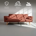 thumbnail image 3 of Ilios Innova | Sofá Cama Marin Café Convertible 2 Plazas, Textil Resistente, Estilo Nórdico Minimalista con Patas de Madera y 2 Cojines Incluidos, 3 of 9