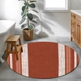 thumbnail image 5 of Vintage Rust Red Striped Round Rug 3ft Washable Circle Entryway Rugs Non Slip Farmhouse Modern Stripes Boho Area Rug Indoor Floor Carpet for Bedroom Kitchen Living Room Office Dining Room Nursery, 5 of 9