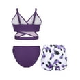 thumbnail image 2 of YiZYiF Kids Girls 3 Piece Athletic Tankini Swimsuit Bikini Bra Top with Briefs and Shorts Swim Set Purple 14Y, 2 of 7