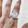 thumbnail image 3 of Rainbow Moonstone Mans Ring, Natural Blue Fire Rainbow Moonstone, Silver Jewelry, 925 Silver Ring, Birthday Gift, Heavy Mens Ring, Simple Heavy Design, Biker Ring, Christmas, Mens Signet Ring, 3 of 8