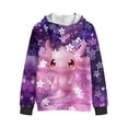 thumbnail image 2 of Chaqlin Cherry Blossom Axolotl Fuzzy Pullover Hoodie for Kids and Teen Girls - Lightweight Comfy Casual Top for Travel and Daily Use boy Fuzzy Sweatshirt, 2 of 7