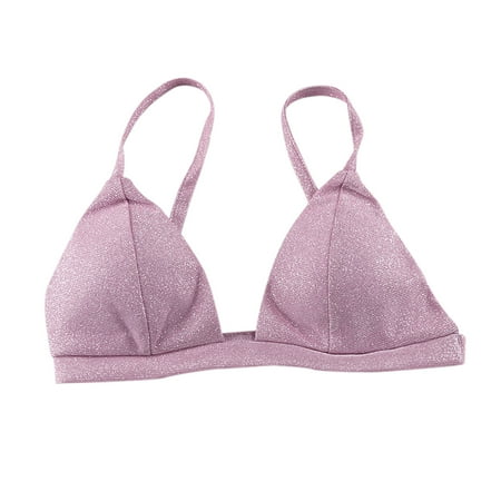 Wirefree Bra with Support Women Seamless Bra Feature V-Neck Push-up Bra Style W-1504 Pinks M