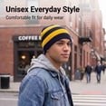 thumbnail image 5 of COUVER Unisex Knit Beanie Hat, No Pom-Pom, Navy and Golden Yellow, 1 Pack, 5 of 7