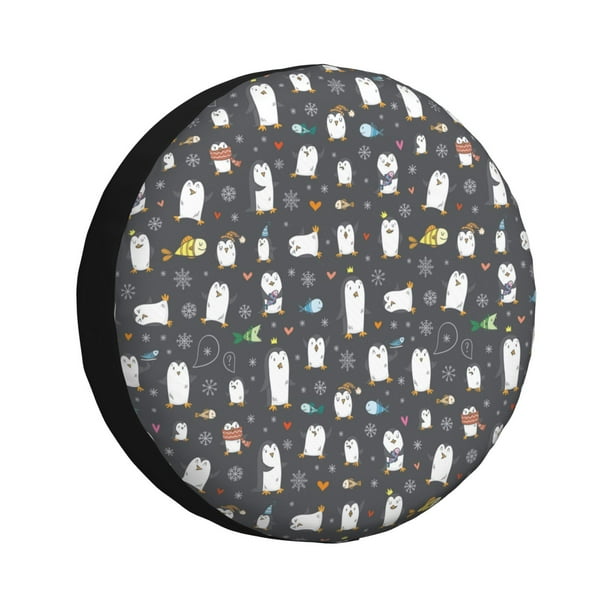 Balery Lovely Penguin Cubiertas para Neumáticos - Protector Resistente para Neumáticos de Camioneta, SUV, Remolque, Camper y RV-17 inch