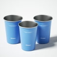 thumbnail image 4 of Sidagar 12 oz Stainless Steel Cups Metal Shatterproof Stackable Pint Drinking Glasses, 3 Pack Blue, 4 of 7