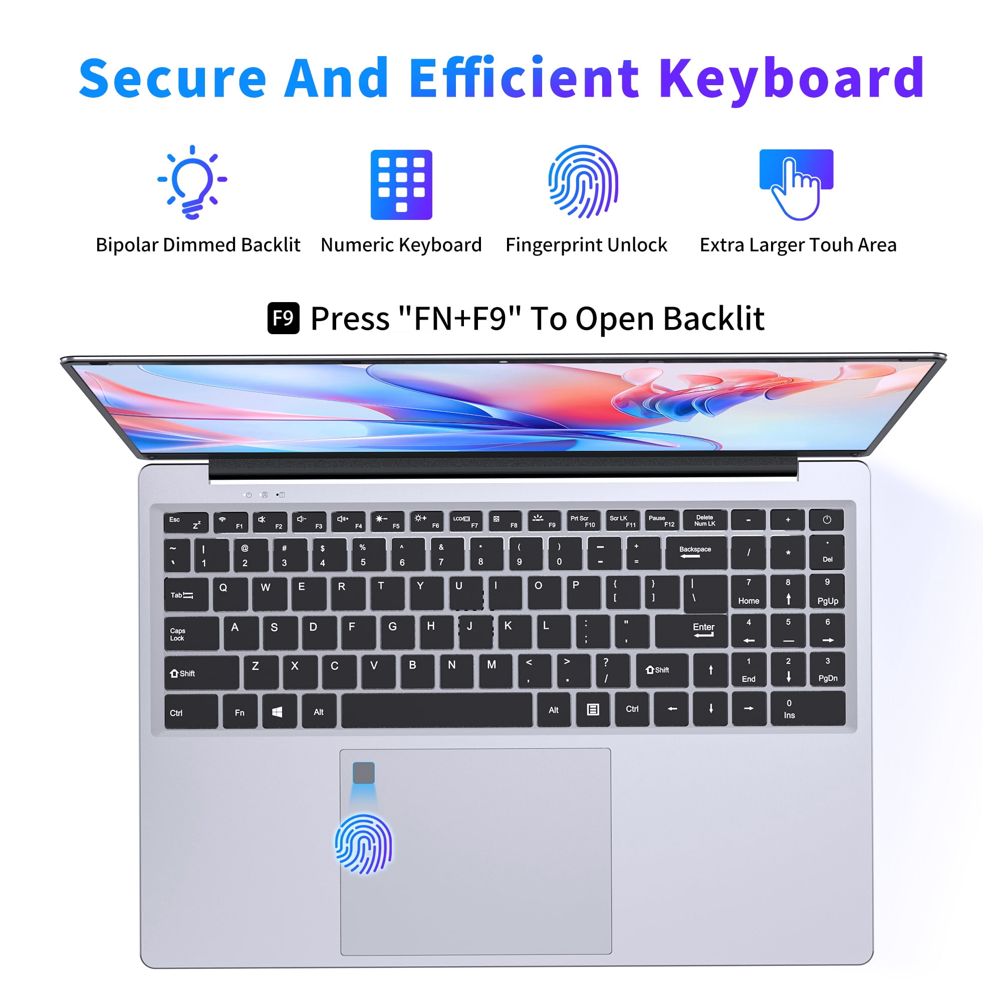 Chheart 16 Inch Gaming Laptop, Laptop Computer 2025 Windows 11 Pro, 16GB RAM 1TB SSD, Intel 12th Gen N100 Processor(up to 3.4GHz), Backlit Keyboard, Fingerprint Unlock, FHD 1920 * 1200