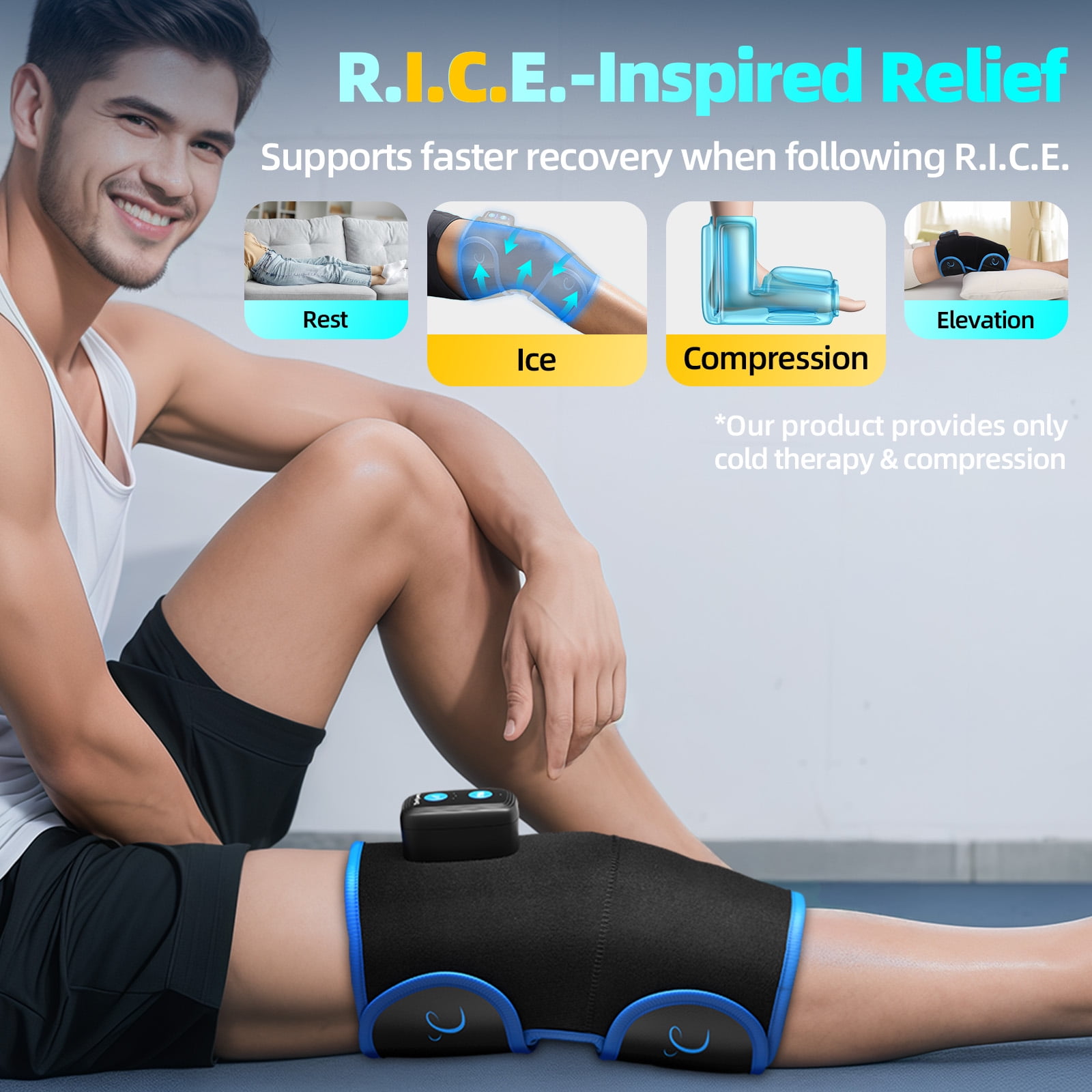 Comfytemp Upgrade Compression Ice Pack for Knee Pain Relief, Reusable Hot & Cold Therapy for Sprains, Recovery, Inflammation, Swelling