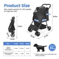 thumbnail image 6 of 4 Wheel Dog Stroller, Wedyvko Foldable Pet Stroller with Storage Basket for Small Medium Dogs & Cats (Black), 6 of 8