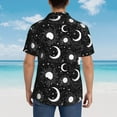 thumbnail image 4 of Fotbe Crescent and Stars Camisa Hawaiana para Hombre Unisex – Camisa Casual de Verano con Botones de Manga Corta de Algodón y Lino,X-Large, 4 of 7