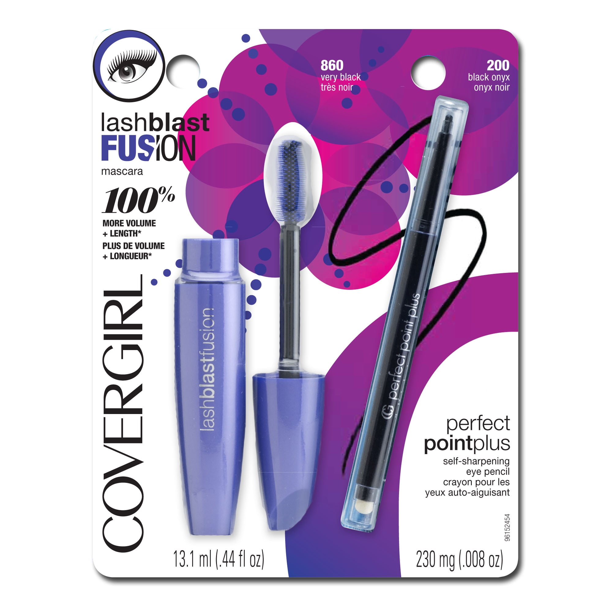 COVERGIRL Perfect Point PLUS Eyeliner Pencil , Black Onyx and LashBlast Fusion Mascara, Very Black, 2 Pack Eye Makeup Kit