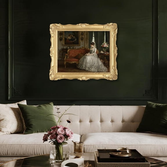 Vintage 11x14 Picture Frame Gold, Textured Antique Picture Frames with Embossed Flower Design, Ornate Frame for 11x14 Photo, Resin Antique Frames Tabletop & Wall Hanging, Home Decor