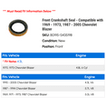 thumbnail image 2 of Front Crankshaft Seal - Compatible with 1969 - 1973, 1987 - 2005 Chevy Blazer 1970 1971 1972 1988 1989 1990 1991 1992 1993 1994 1995 1996 1997 1998 1999 2000 2001 2002 2003 2004, 2 of 2
