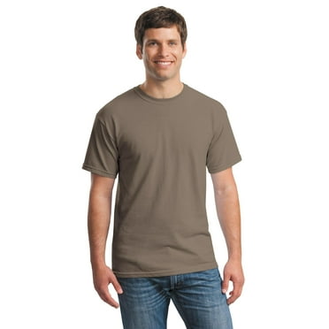 Gildan Mens Heavy Cotton T-Shirt (Pack of 5) 5 Brown Savana