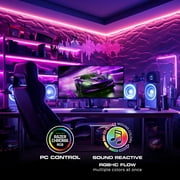 Monster Smart 50ft LED Strip Lights, Multicolor LED Lights for Bedroom, Sound Reactive, App & Voice Control