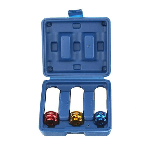 Wheel Nut Thin Wall Deep Impact Socket Set 17 19 21mm