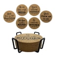 thumbnail image 4 of Almohadilla de de posavasos de corcho antideslizante de 6 piezas con soporte de fotografía para oficina, cocina, perfecl Posavasos para bebidas, 4 of 8
