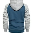 thumbnail image 4 of Men's Sweatshirts,Men Solid Hoodie Sweatshirt Splicing Loose Long Sleeve Comfortable Top for Casual Wear,Hoodie Men,08 Blue,2XL, 4 of 6