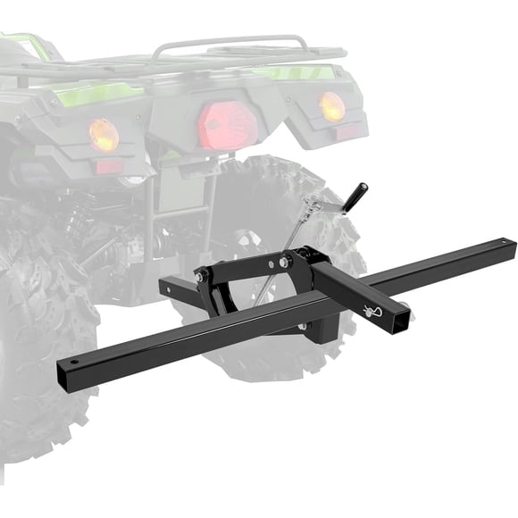 ATV/UTV Manual Implement Lift 2-In Receiver 1-Point Adjustable 50 In Heavy Duty Steel Hitch Lift for Plow Rake and Tractor Attachments Black